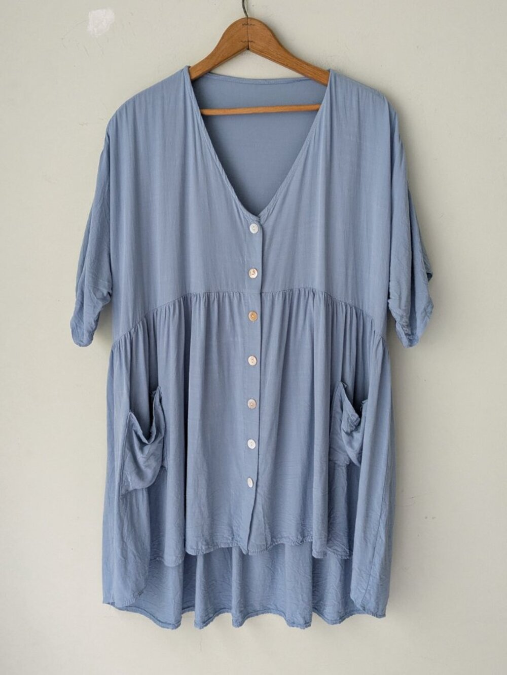 Denim Blue Loose fit Draped Tunic